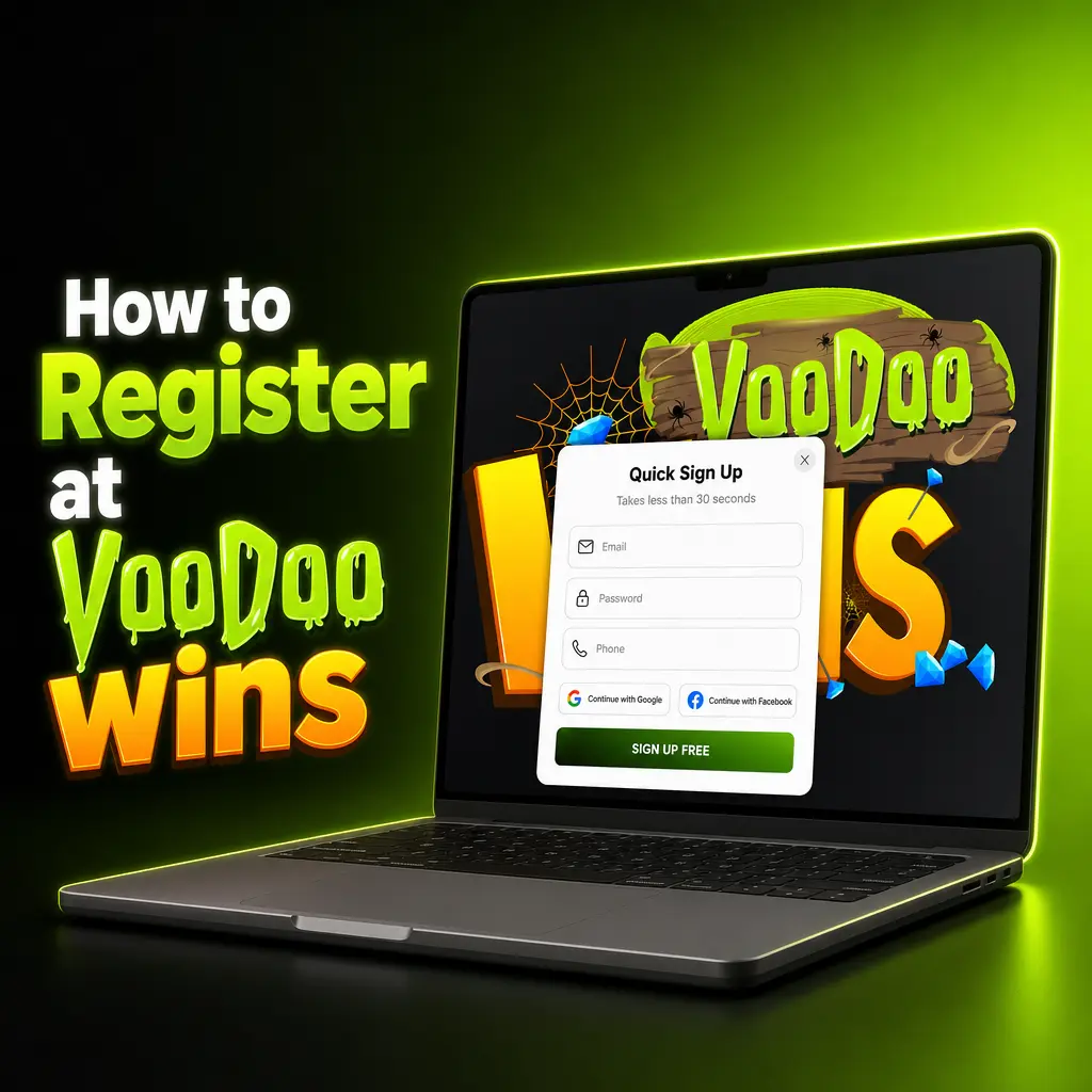 Step-by-step guide to registering at Voodoo Wins in under 3 minutes, including age and ID verification requirements.