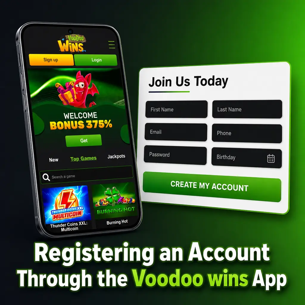 Step-by-step guide to registering an account and claiming a welcome bonus on the Voodoo wins app