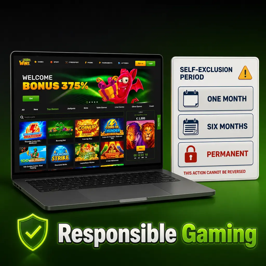 Voodoo Wins responsible gaming tools: deposit limits, loss limits, self-exclusion, reality checks, and support links for safer play.